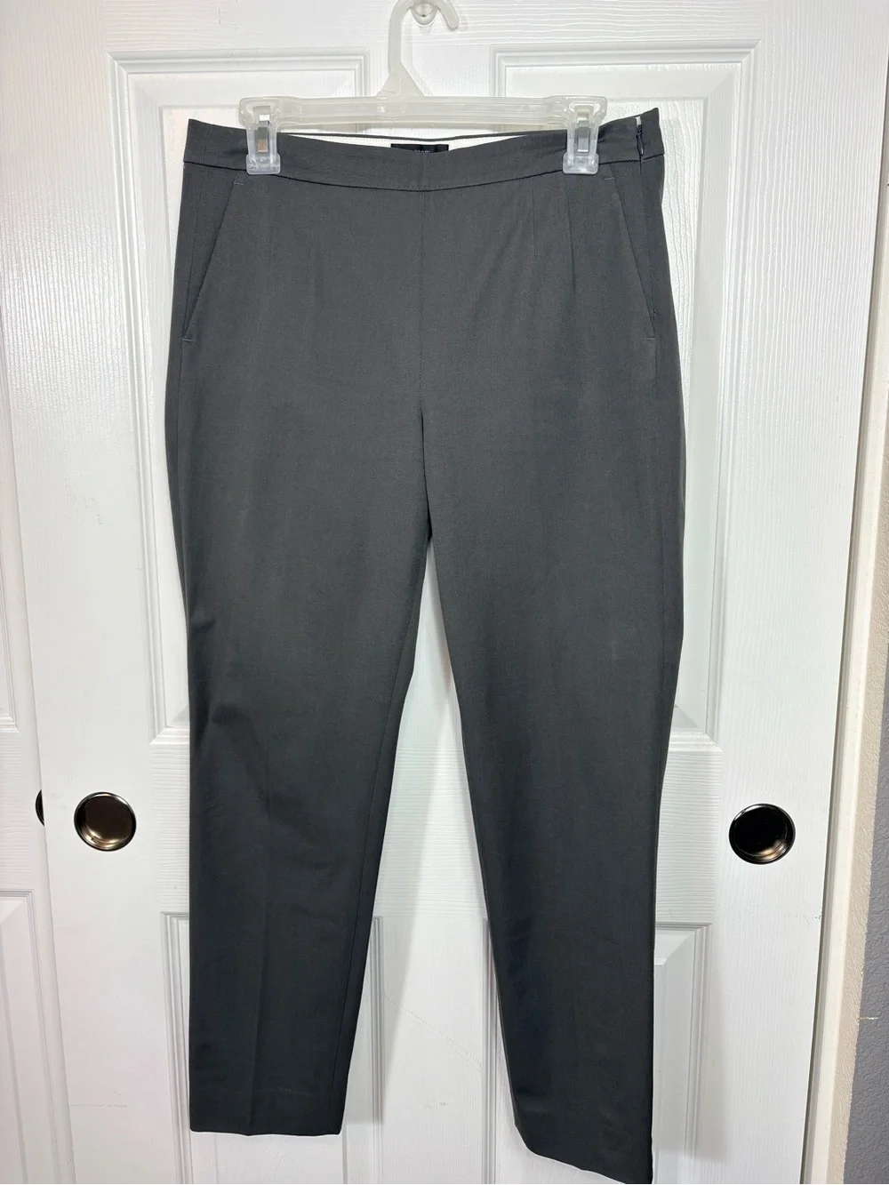J. Crew Gray Straight-Leg Cropped Dress Pants Side Zipper Size 6